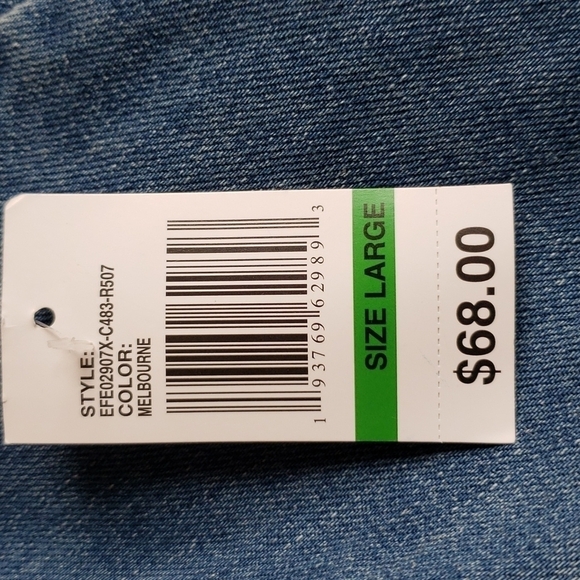 Kensie Vintage Lux Sleeveless Denim Jacket - Size L - Picture 6 of 9